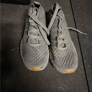 Womens Gray Knit Sneakers